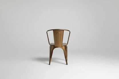Set of 2 Sita Chairs in Golden Steel with Mango Wood Seat
