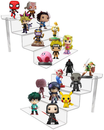 EVORETRO Présentoir Acrylique à 4 Niveaux pour Figurines d'Action | Rehausseur RS6 Pouces (Paquet de 2)