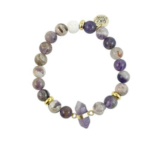 Bracelet en améthyste à chevrons de cristal
