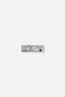 Printed Organic Cotton Headband Blue Grey Sheep