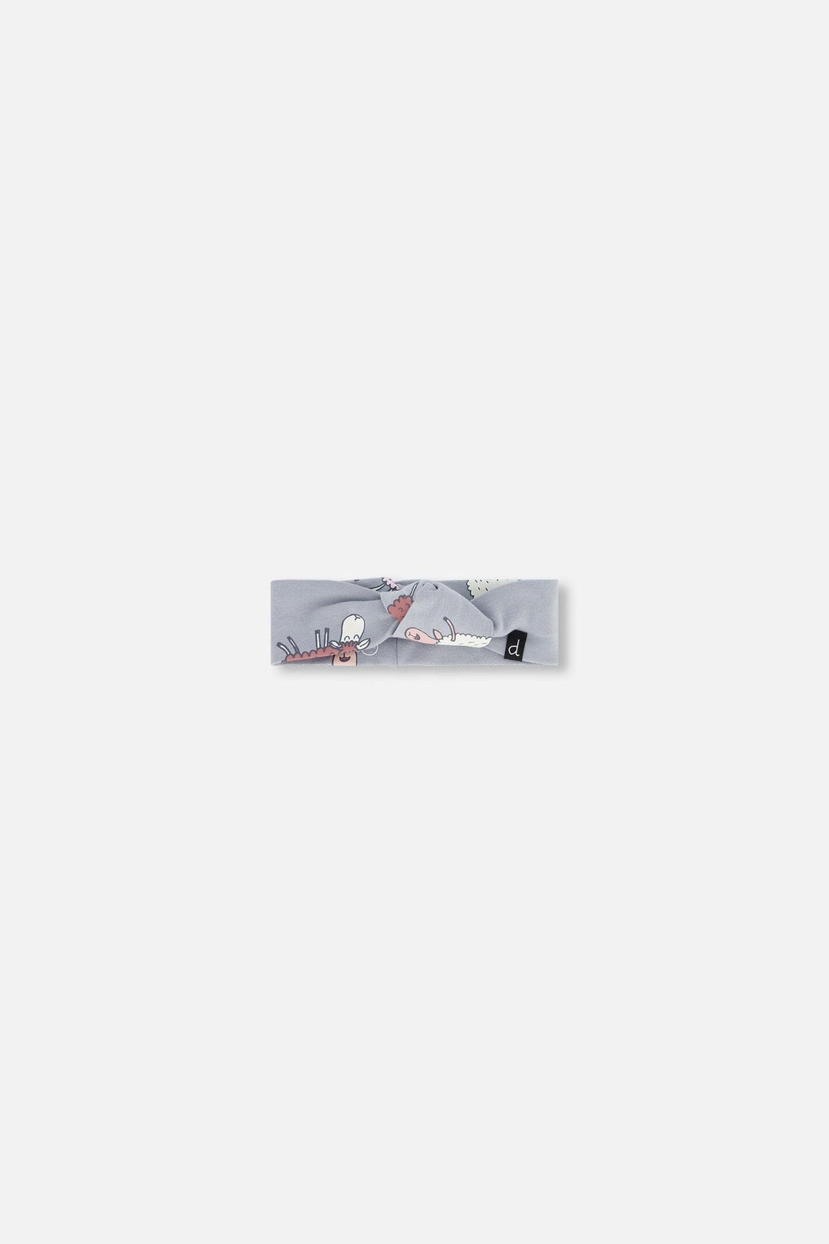 Printed Organic Cotton Headband Blue Grey Sheep