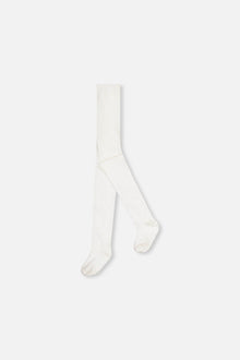 Collants torsadés blanc cassé