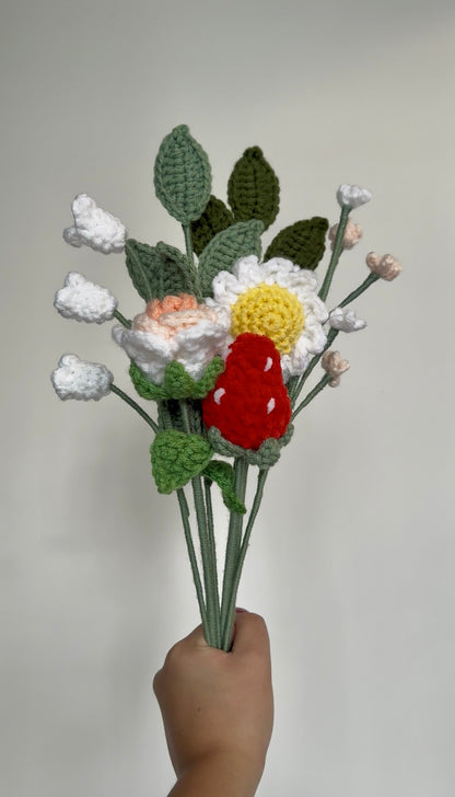 Handmade ZODIAC Crochet Flower Bouquet: Acrylic Cotton Yarn