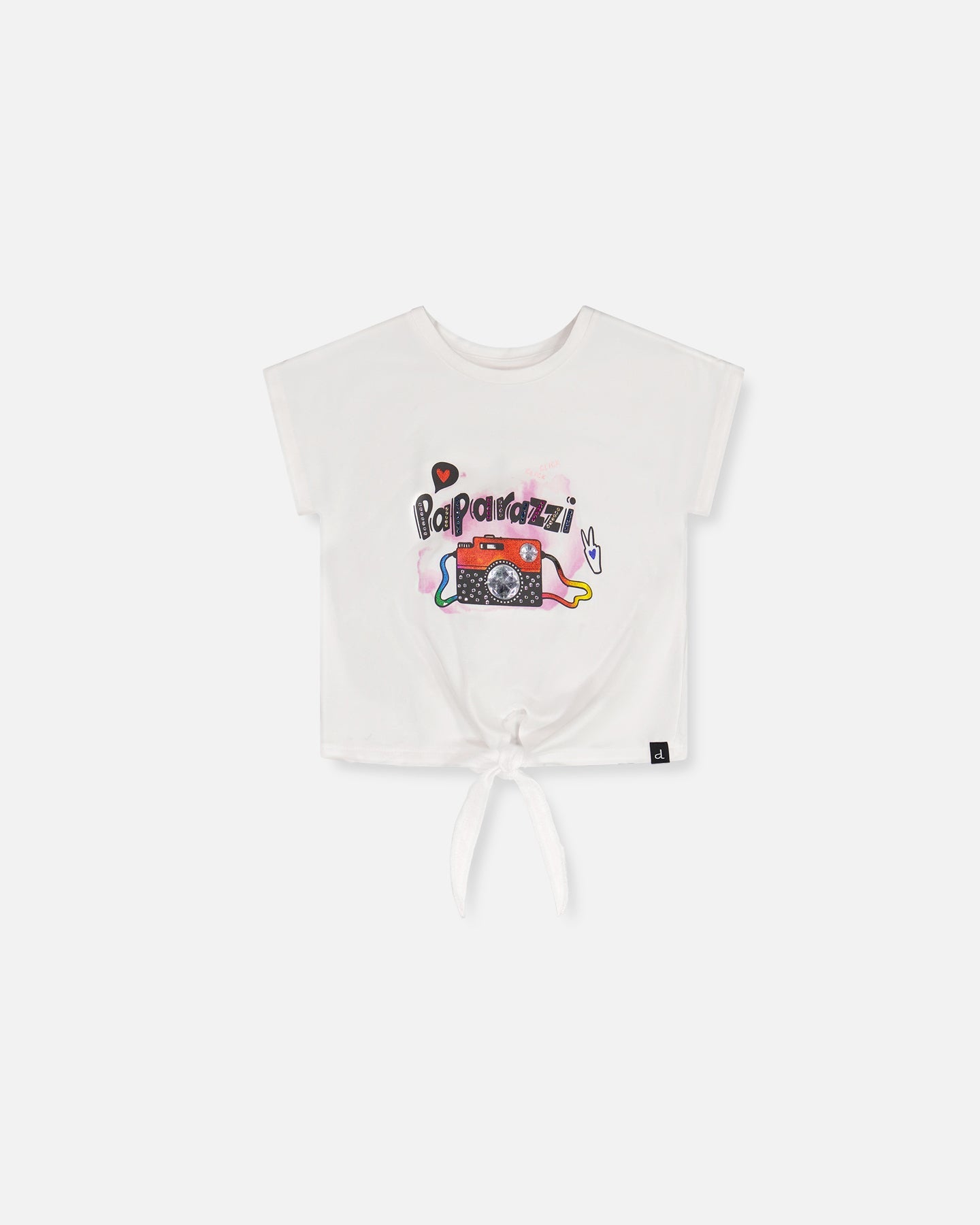 T-shirt en coton biologique avec nœud blanc