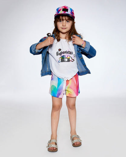 T-shirt en coton biologique avec nœud blanc