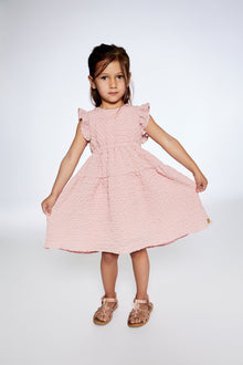 Robe en popeline texturée Rose argenté