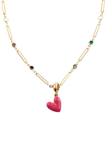 Collier Cœur Pop - Cherry Jubilee (Magenta)
