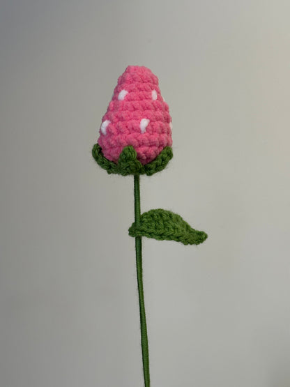 Handmade Crochet Flower Characters - Panda, Chick, Bao, Strawberry, Dog, Bunny Flowers