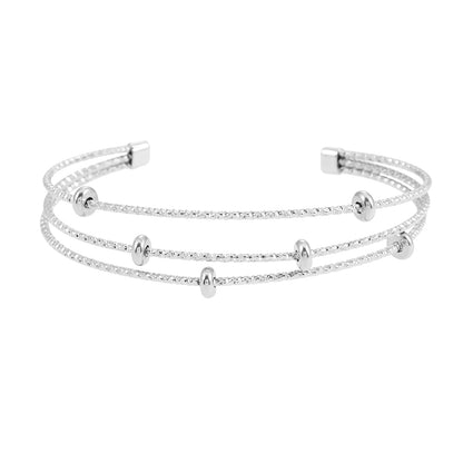Bracelet triple perlé texturé Style FARZIKA Argent