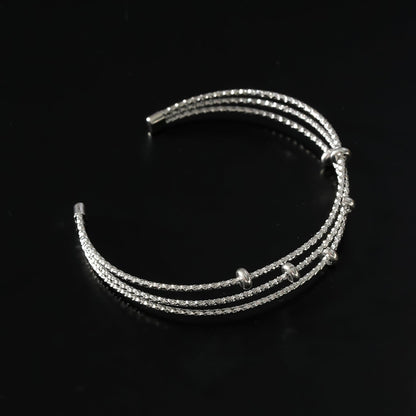 Bracelet triple perlé texturé Style FARZIKA Argent
