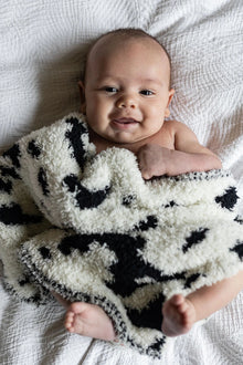 Tap Shoe & Baby's Breath Cow Print Lovey Baby Blanket