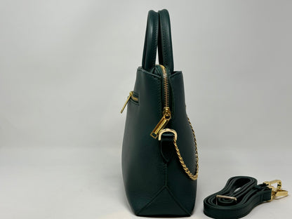 Dark Green Leather Handbag | Miranda
