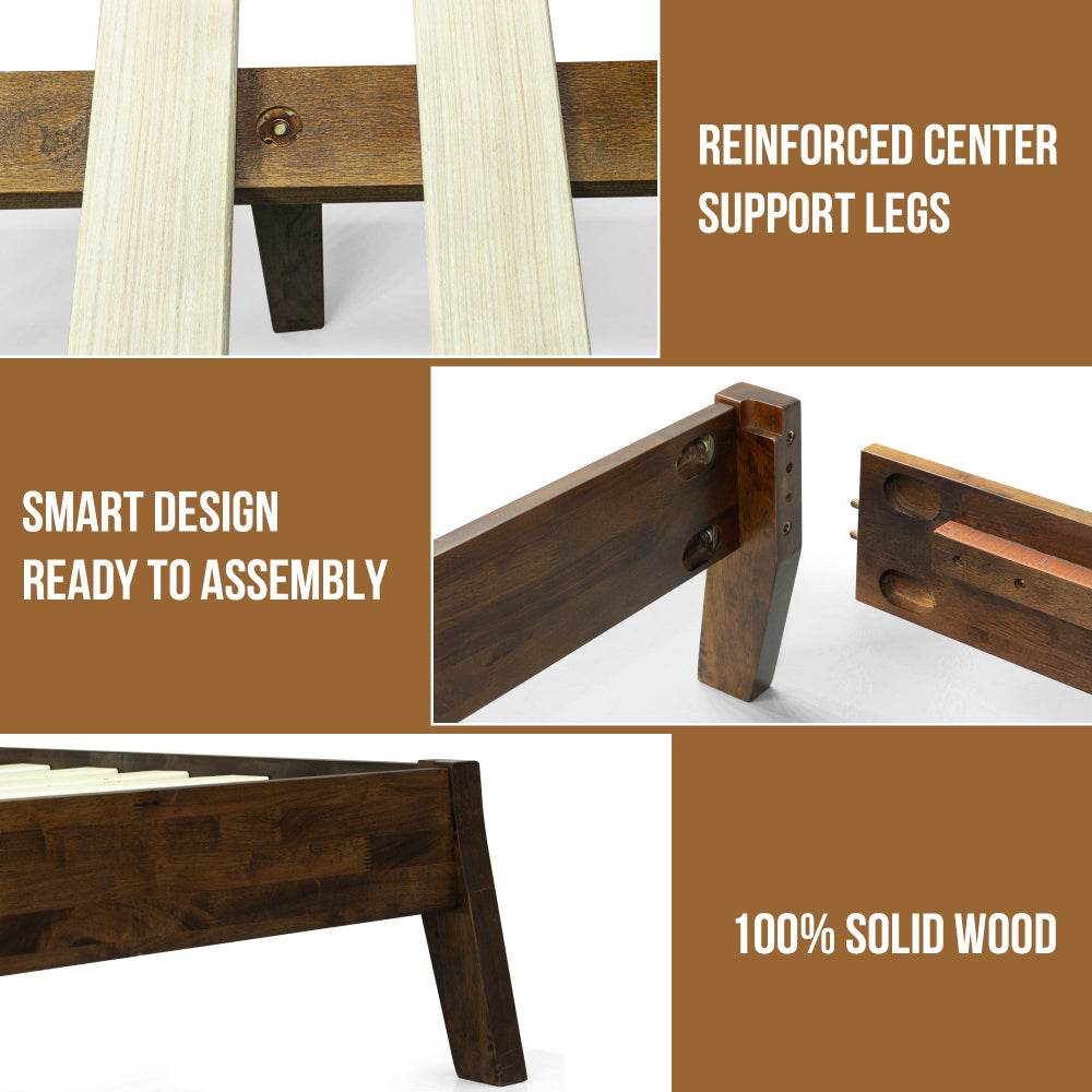Cadre de lit plateforme en bois Serenity Deluxe