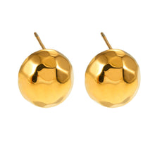 FELTHAM Gold: Contemporary Hammered Look Stud Earrings