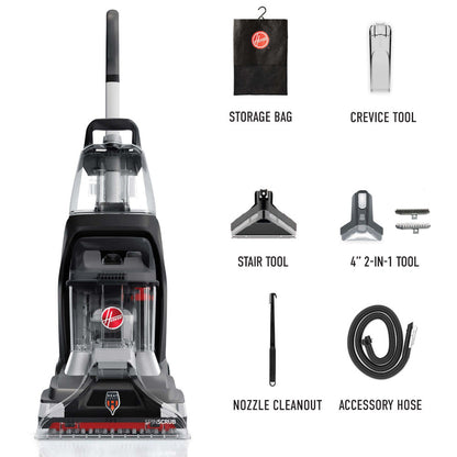 HOOVER FH68040VDI PowerScrub XL Pet Plus Corded Upright Vacuum Carpet Cleaner - Factory serviced with Home Essentials Warranty