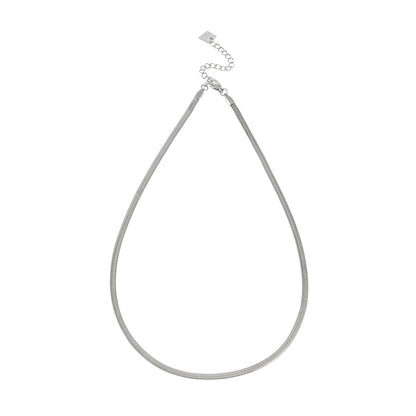FRYDA Plaqué argent (or blanc) : Collier chaîne mi-large texturé peau de serpent