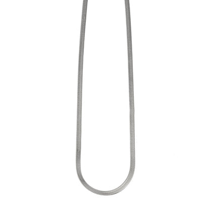 FRYDA Plaqué argent (or blanc) : Collier chaîne mi-large texturé peau de serpent