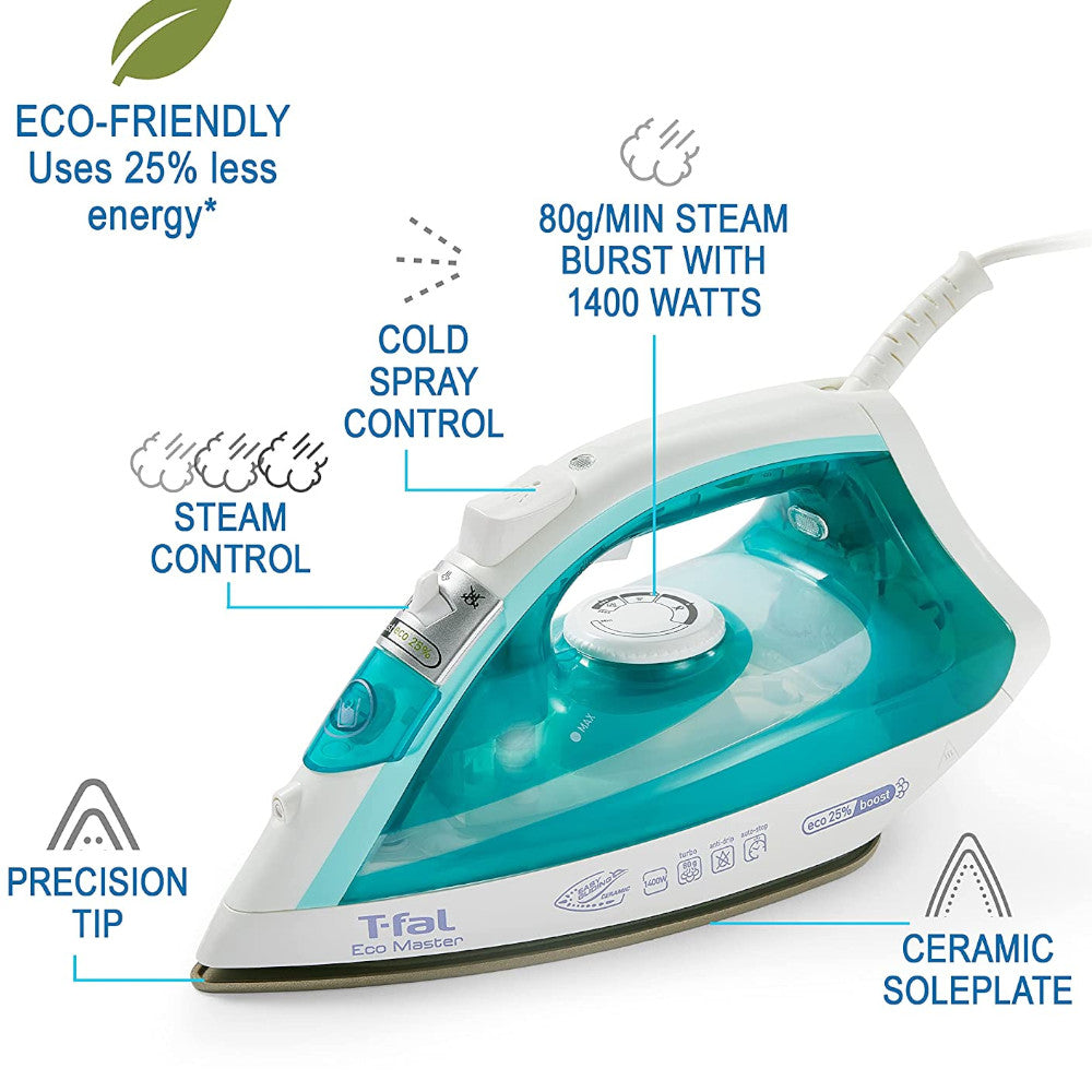 T-FAL Eco Master Steam Iron - Blemished package with full warranty - FV1742