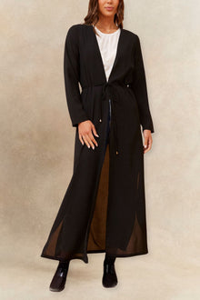 Cardigan long Fanny tissé à nouer devant