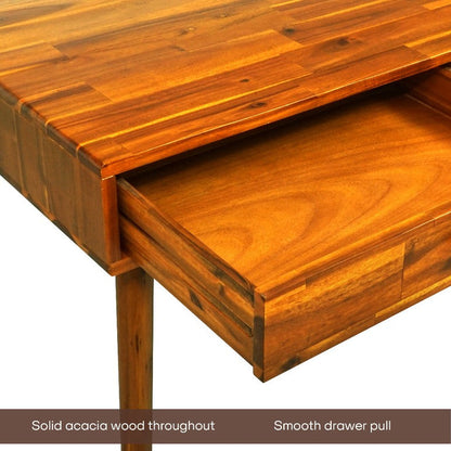 Bureau de travail en bois massif 48" Lagom avec tiroirs