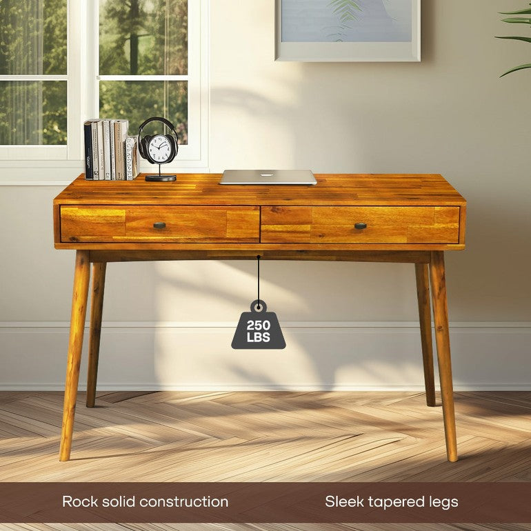 Bureau de travail en bois massif 48" Lagom avec tiroirs