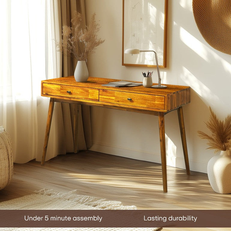 Bureau de travail en bois massif 48" Lagom avec tiroirs