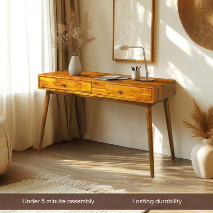 Bureau de travail en bois massif 48" Lagom avec tiroirs
