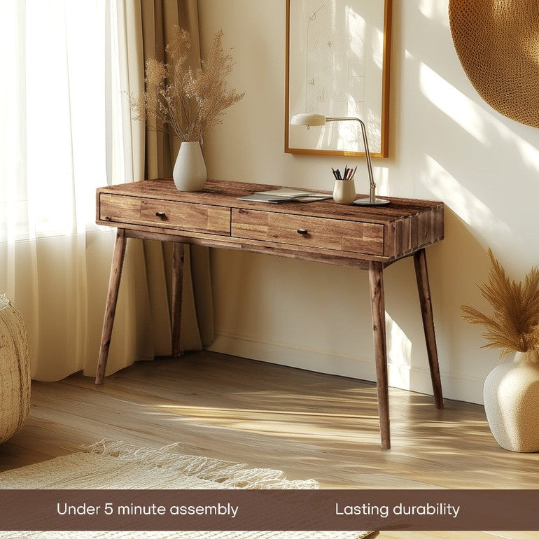 Bureau de travail en bois massif 48" Lagom avec tiroirs
