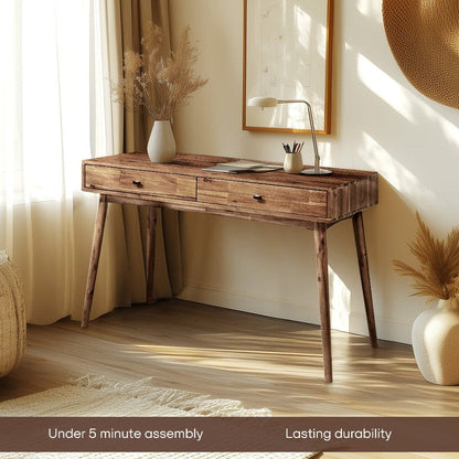 Bureau de travail en bois massif 48" Lagom avec tiroirs