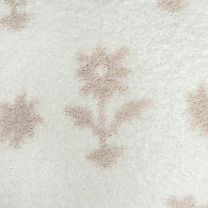 Flower Print Blushing Beige and White Extended Throw