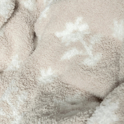 Flower Print Blushing Beige and White Extended Throw