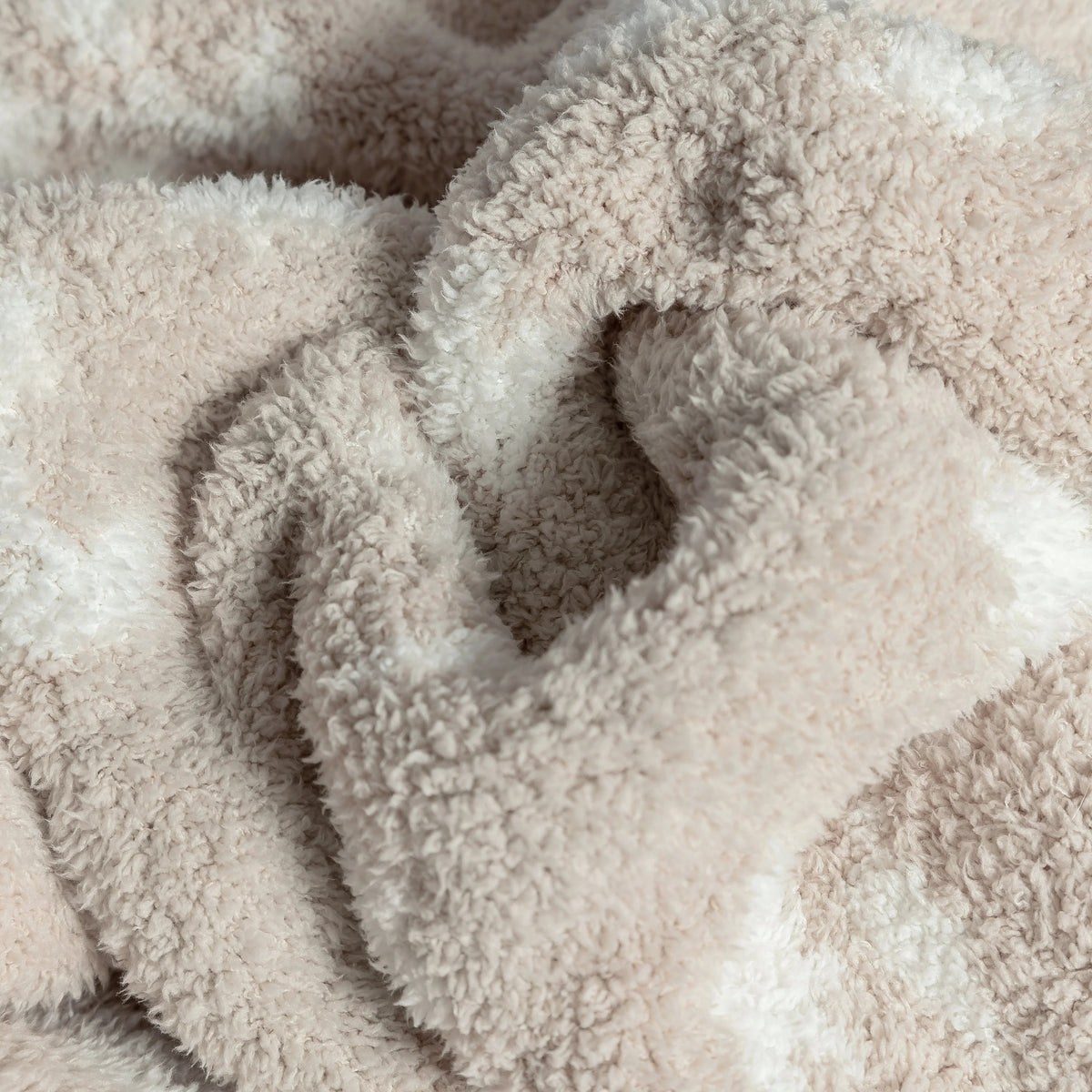 Flower Print Blushing Beige and White Extended Throw
