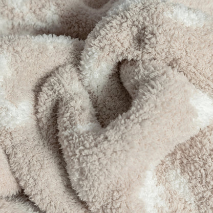 Flower Print Blushing Beige and White Extended Throw