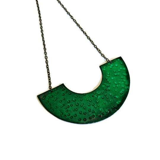 Grand collier plastron, Bijoux faits à la main en pâte polymère, 17 couleurs