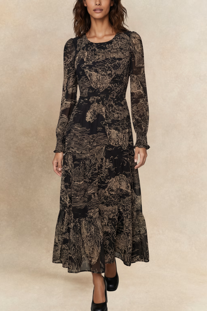 Robe Francesca noire smockée