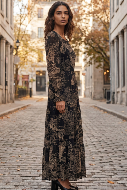 Robe Francesca noire smockée