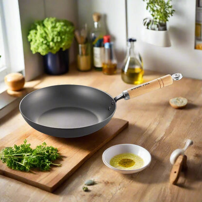 Yoshikawa Cook-Pal Ren 20cm Nitrided Carbon Steel Fry Pan