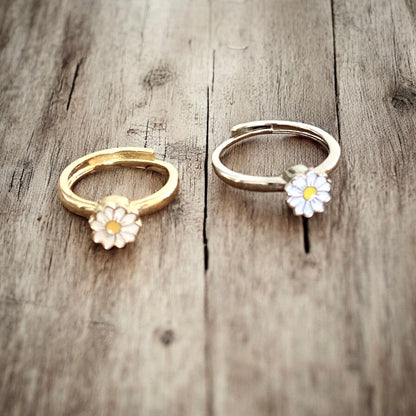 Bague anti-anxiété marguerite – Bague rotative réglable pour soulager l'anxiété