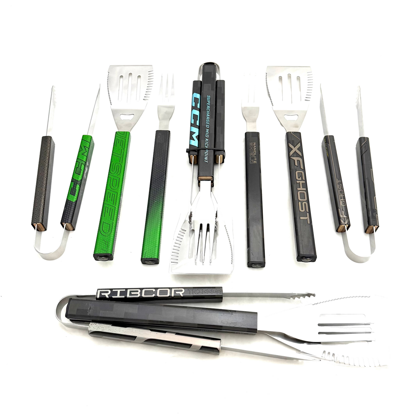 Ensemble d'outils de barbecue bâton de hockey – Ensemble de 3 pièces pour grillade
