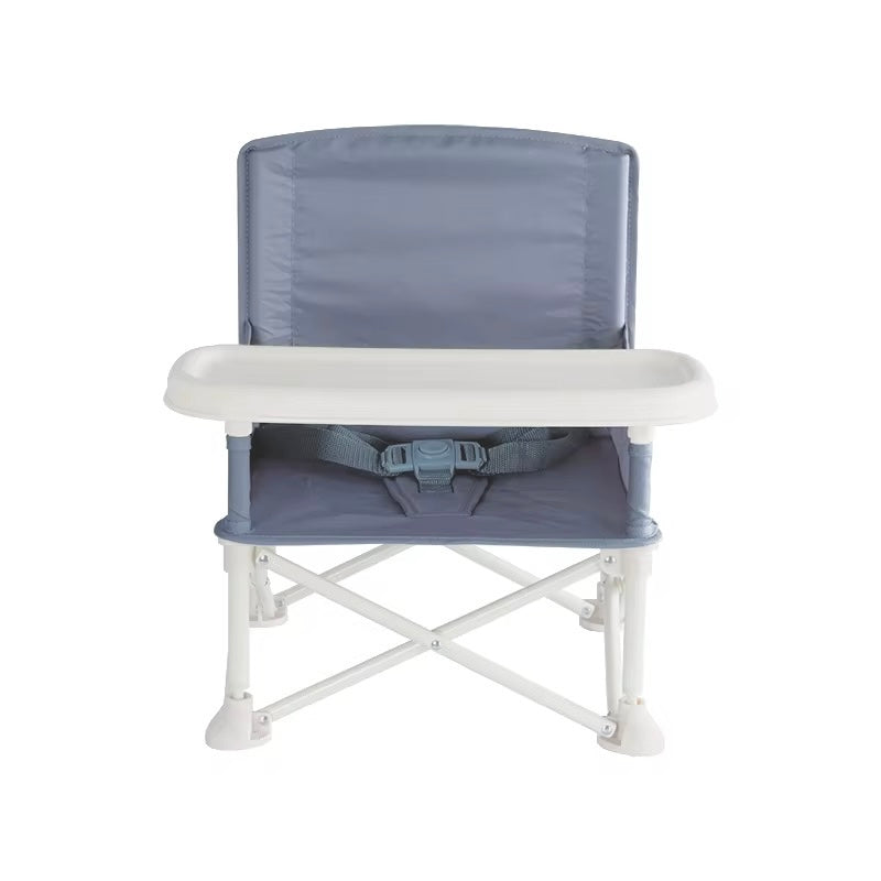 Chaise portable pour bébé | Chaise de camping avec tablette amovible (grise)