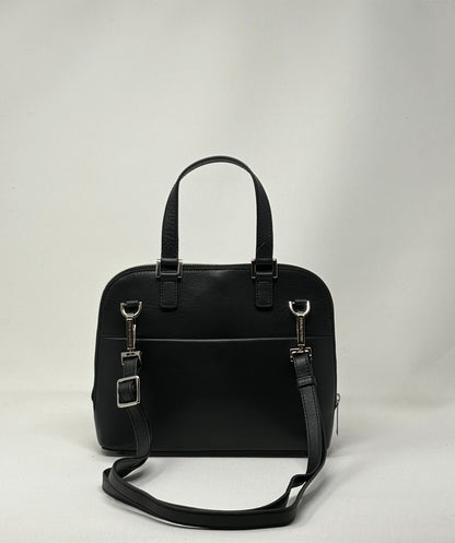 Black leather handbag, Justine