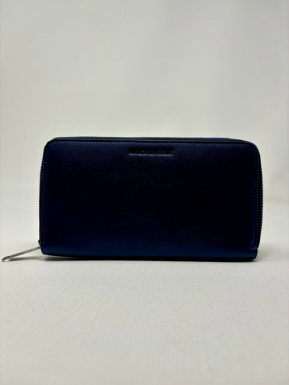 Navy Blue Leather Wallet - Anna