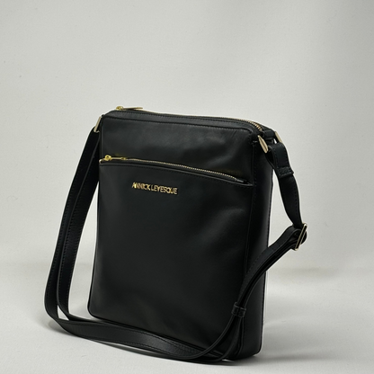 Sac à bandoulière en cuir noir | Gisèle