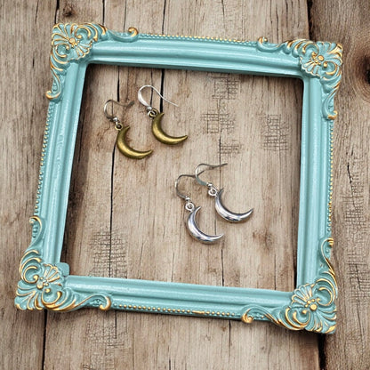 Boucles d'oreilles Lune Bulle - Forme Croissant 3D, Hypoallergéniques, Sans nickel