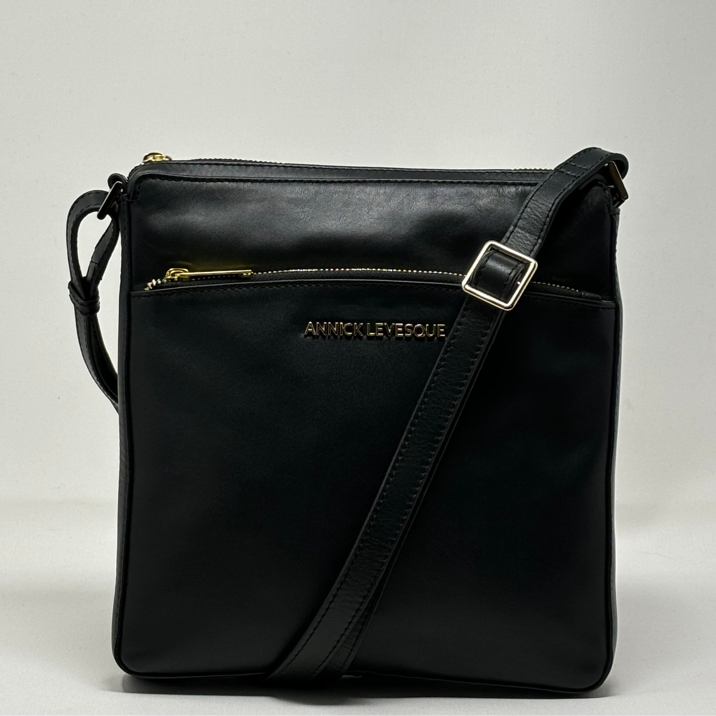Sac à bandoulière en cuir noir | Gisèle