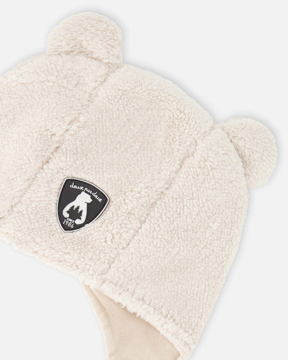 Bonnet bébé Sherpa blanc cassé