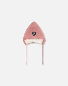 Bonnet tricoté pointu pour bébé en rose