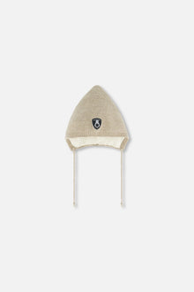 Bonnet pointu en tricot beige pour bébé