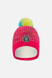 Knit Hat Pink And Multicolor