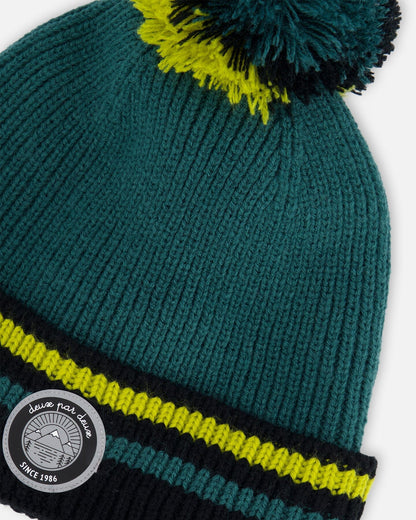 Bonnet tricoté vert forêt